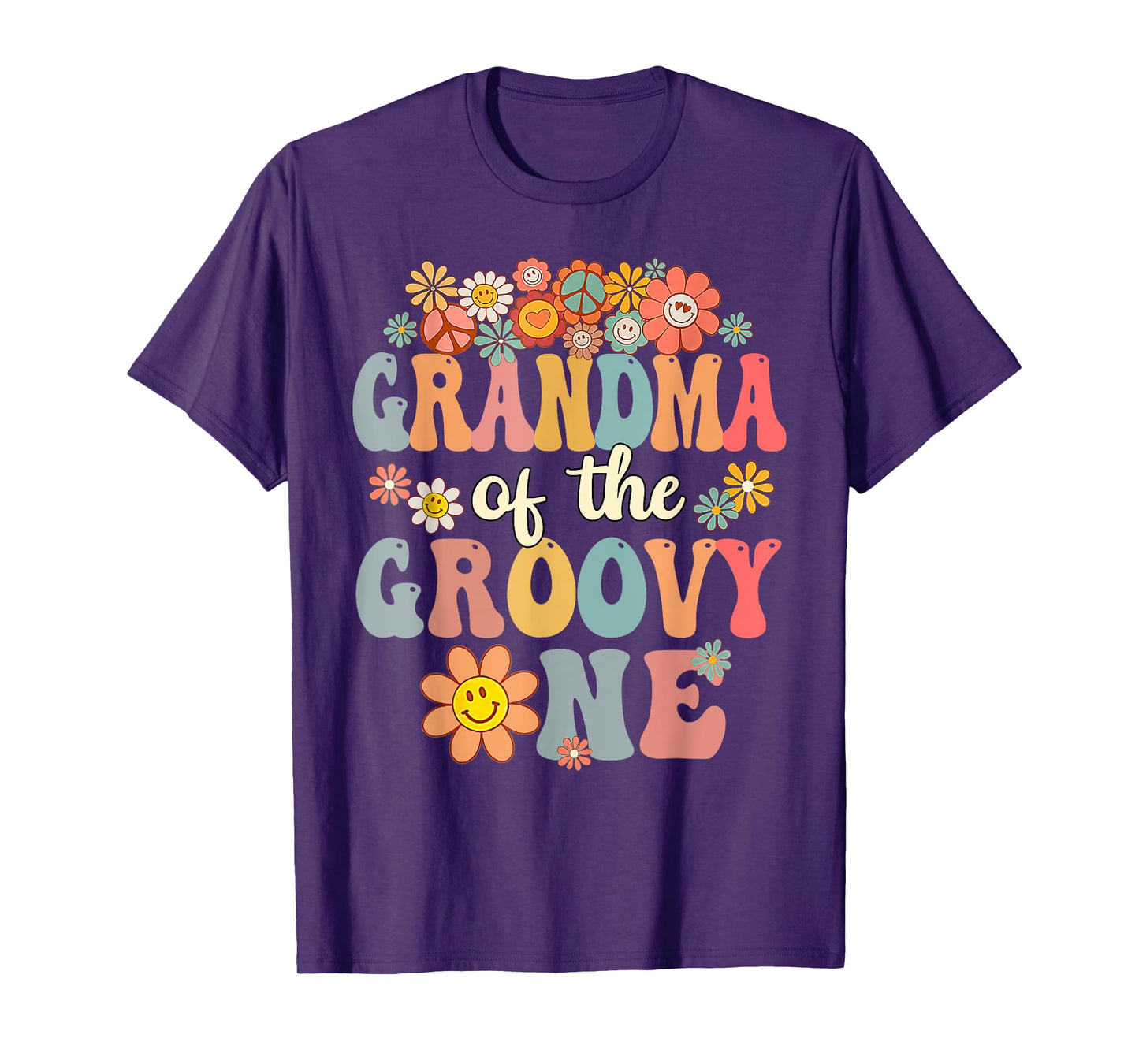Retro Grandma of Groovy One Matching Family 1st Birthday T-Shirt