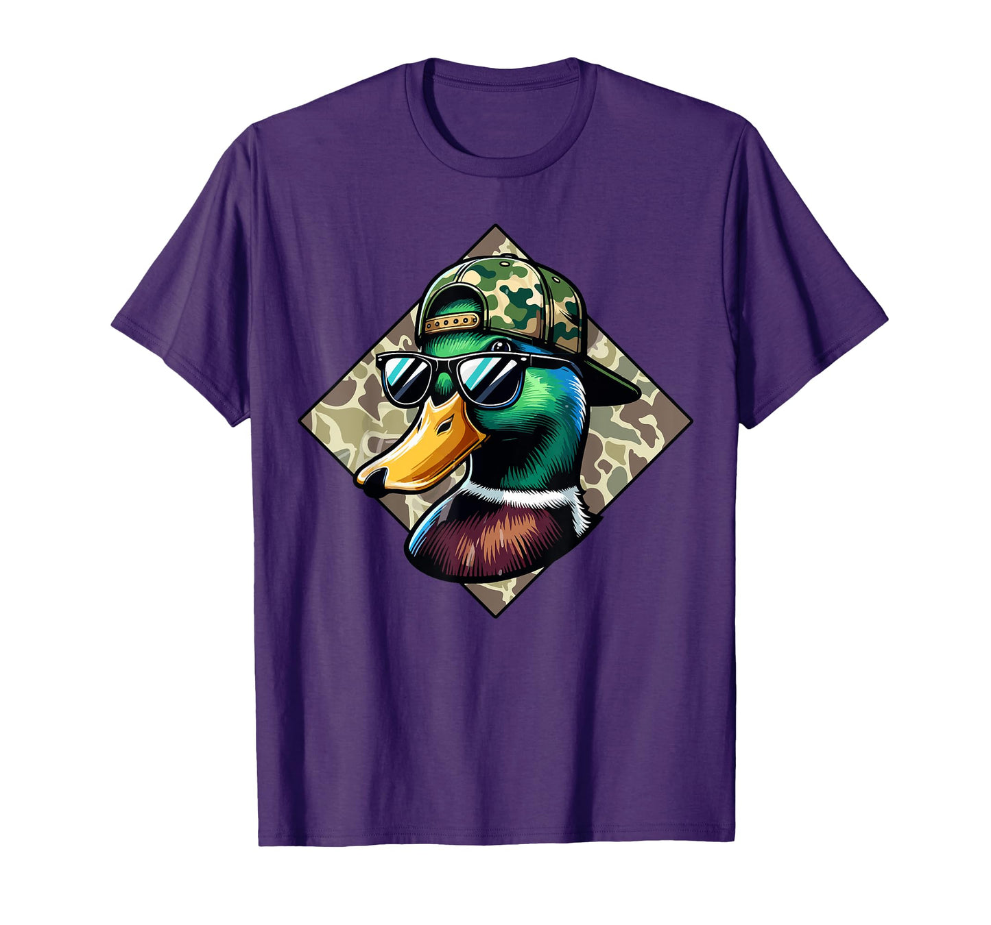 Camo Patriotic Mallard Duck Camouflage Flying Duck Hunting T-Shirt
