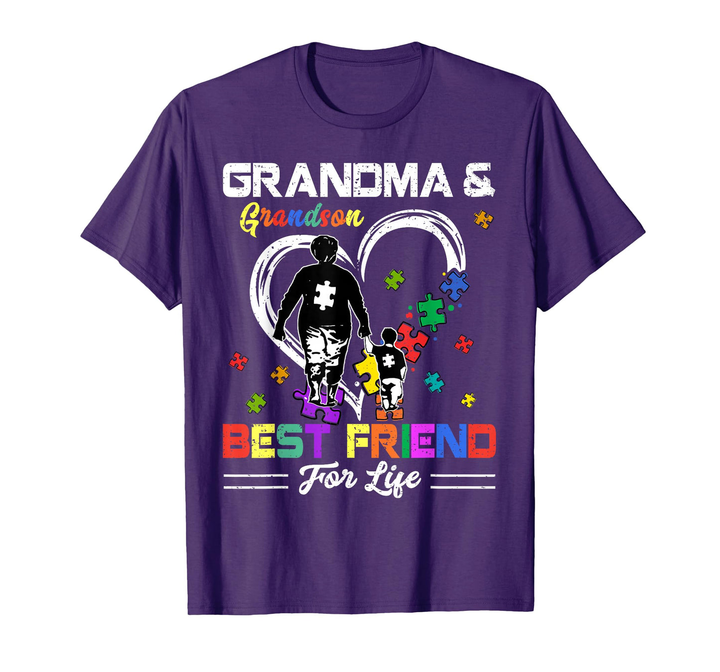 Grandma And Grandson Best Friend For Life Autism Awareness T-Shirt