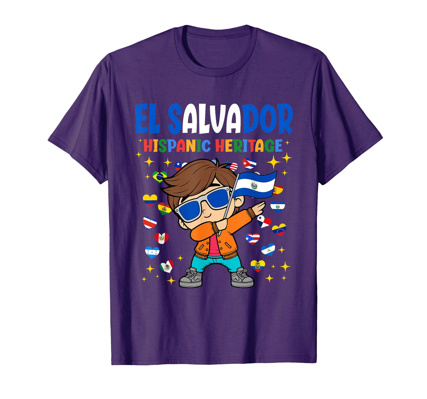 Hispanic Heritage Salvadoran Flag Proud El Salvador Boy Kids T-Shirt