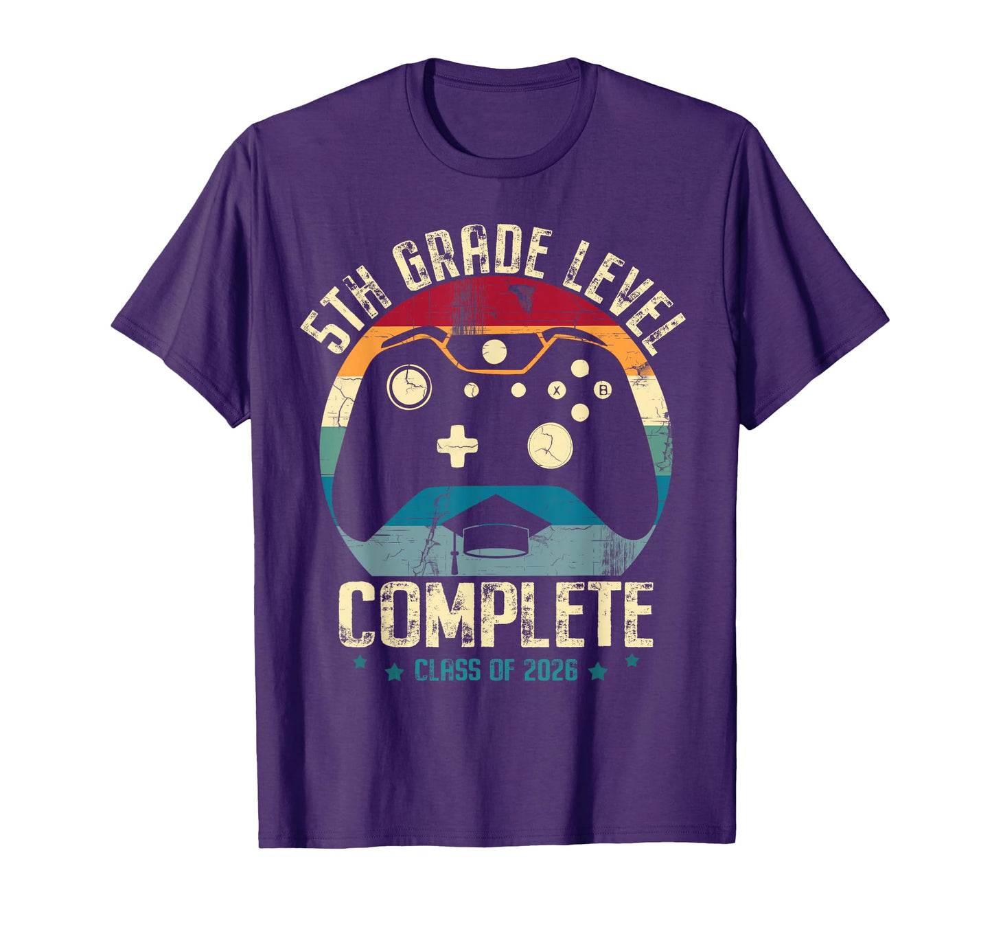 5th Grade Level Complete Gamer Class of 2026 Graduation Boy T-Shirt