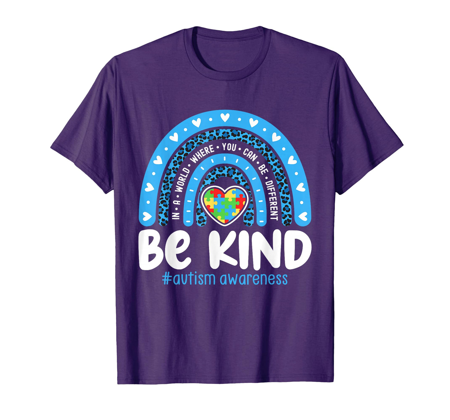 Autism Awareness Rainbow In April We Wear Blue Ribbon Autism T-Shirt