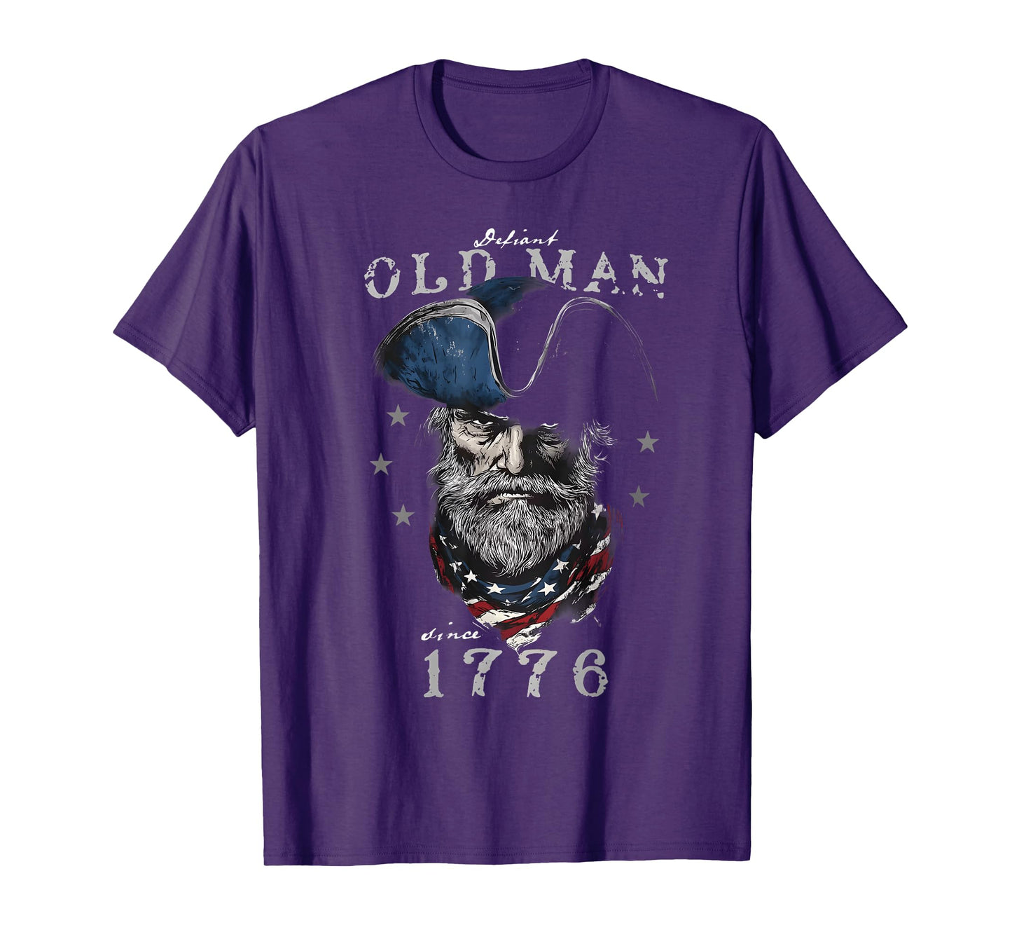 Retro Defiant Old Man Since 1776 American Patriotic Founding T-Shirt