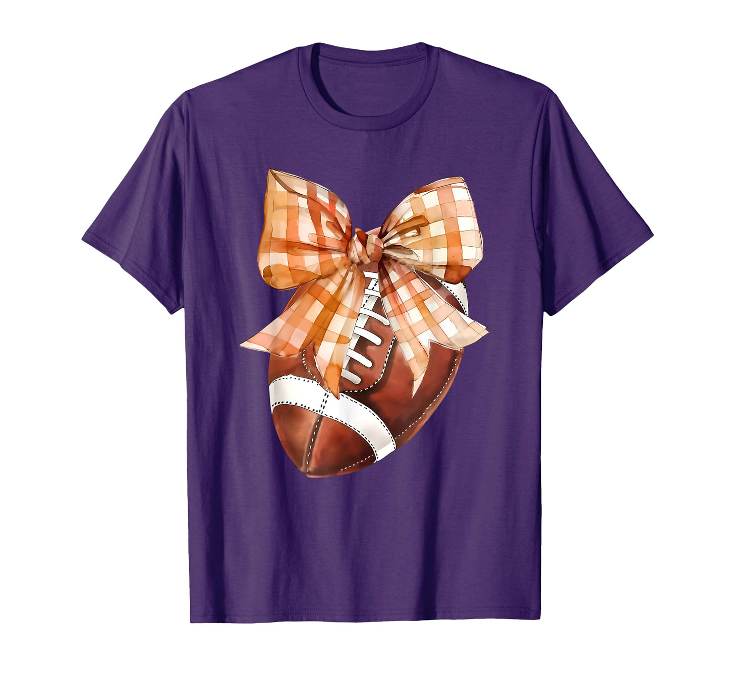 Coquette Bow American Football Autumn Thanksgiving Game Day T-Shirt