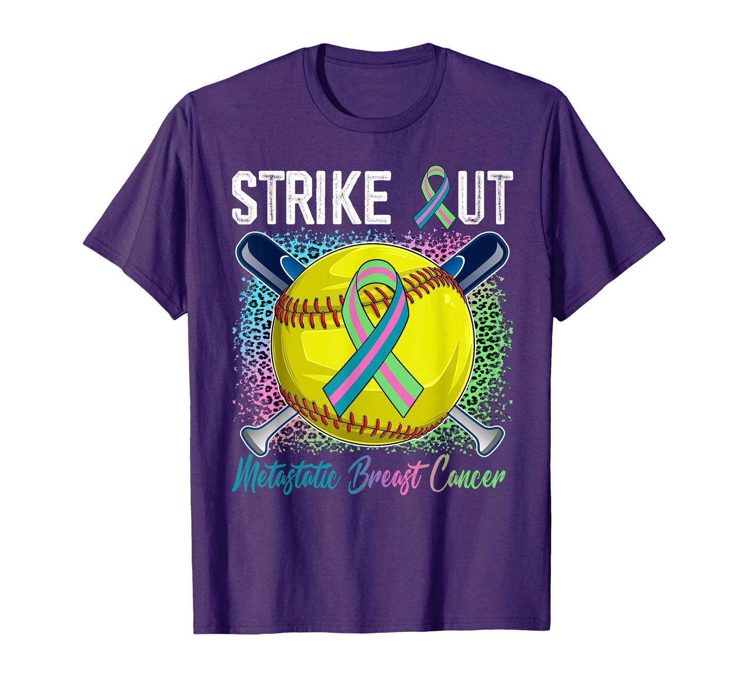 Strike Out Metastatic Breast Cancer Softball Ball Bats Women T-Shirt