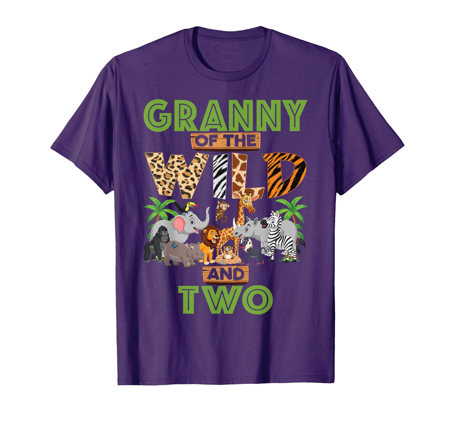 2nd Birthday Zoo Safari Jungle Granny Of The Wild and Two T-Shirt