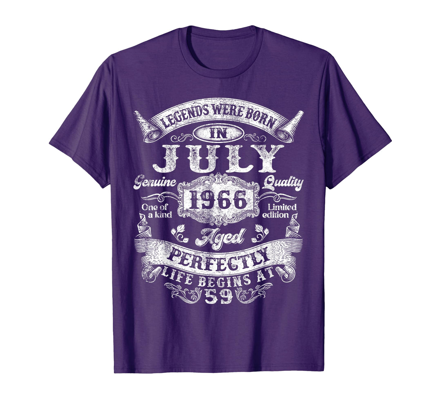 Legend Were Born in July 1966 Vintage 59th Birthday Men Dad T-Shirt