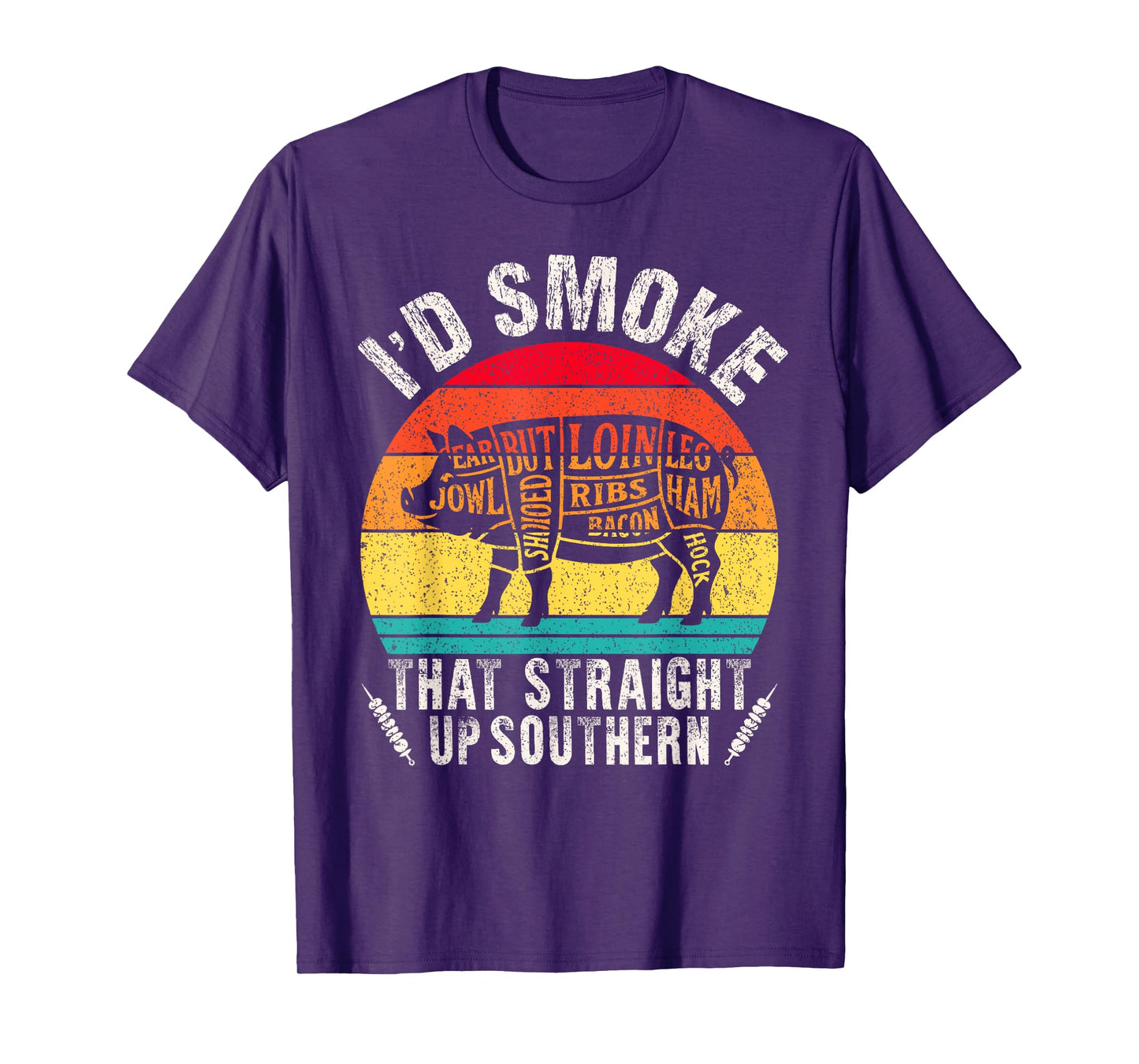 I'd Smoke That Retro Bbq Pit Meat Smoker Pig Grill Dad Chef T-Shirt