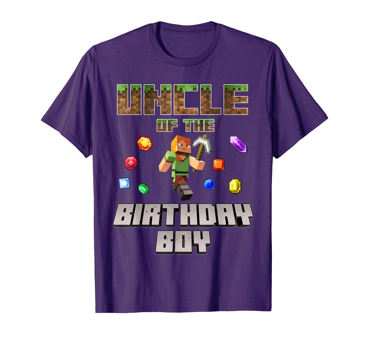 Uncle Of The Birthday Boy Video Gamer Pixel Number T-Shirt