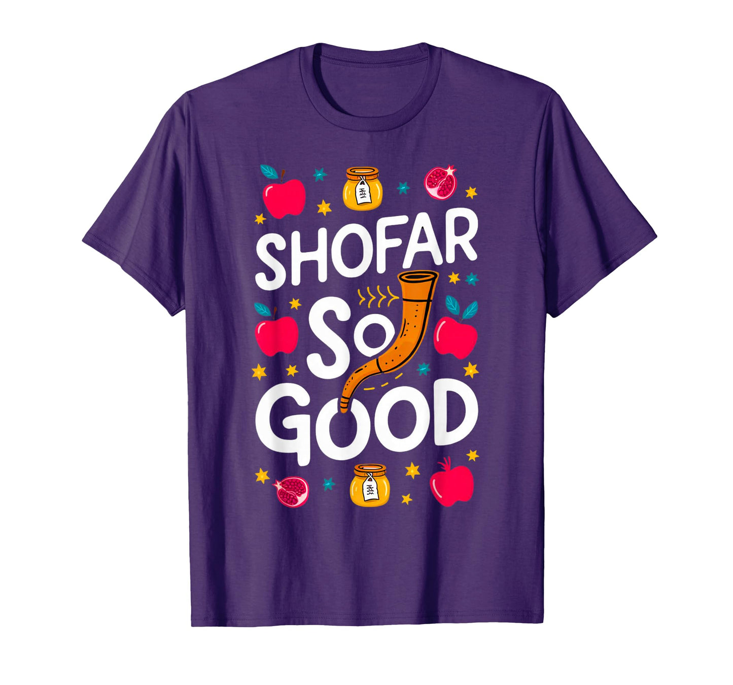 Rosh Hashanah Jewish New Year Shana Tova Apple Honey Shofar T-Shirt
