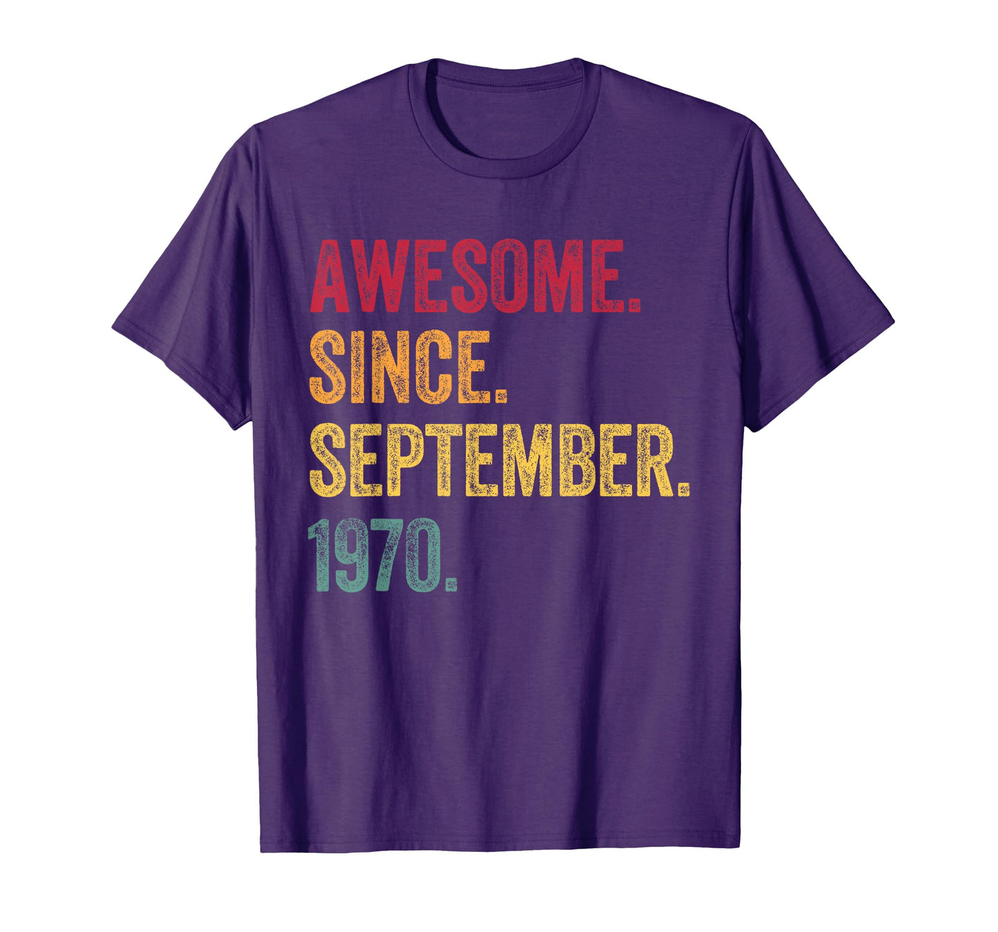 September - Awesome Since 1970-55th Birthday 55 Years Old T-Shirt