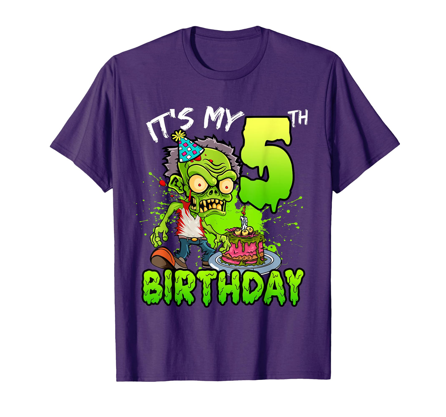 It's My 5th Birthday Zombie Lover 5 Year Old Boys Girls T-Shirt