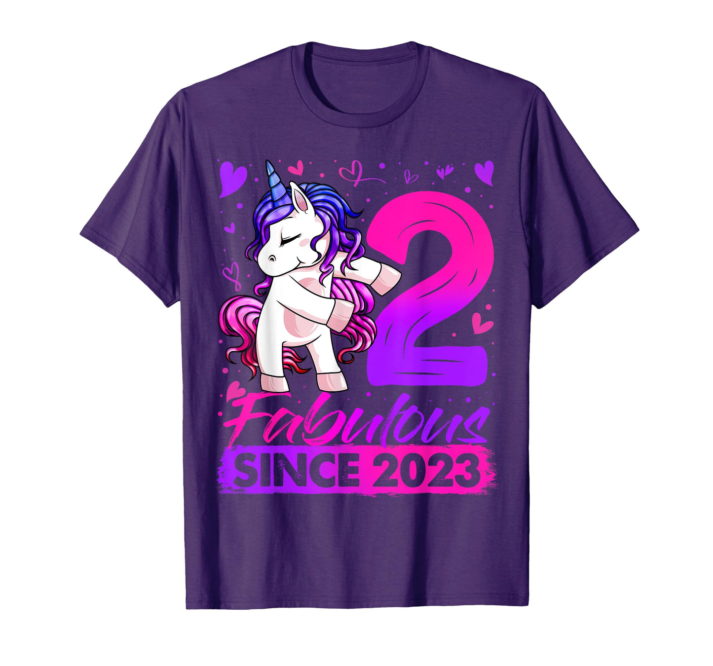2 Year Old Unicorn Gifts For Girls 2nd Birthday Girl Party T-Shirt