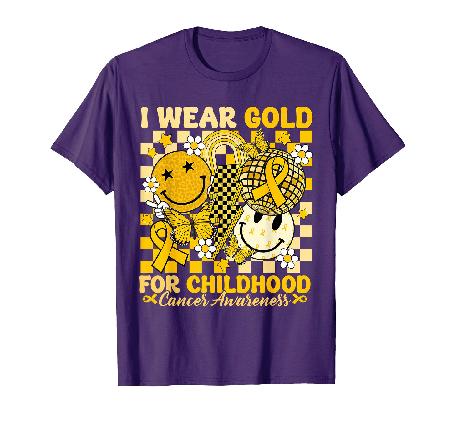 I Wear Gold for Childhood Cancer Awareness Gold Ribbon Bolt T-Shirt