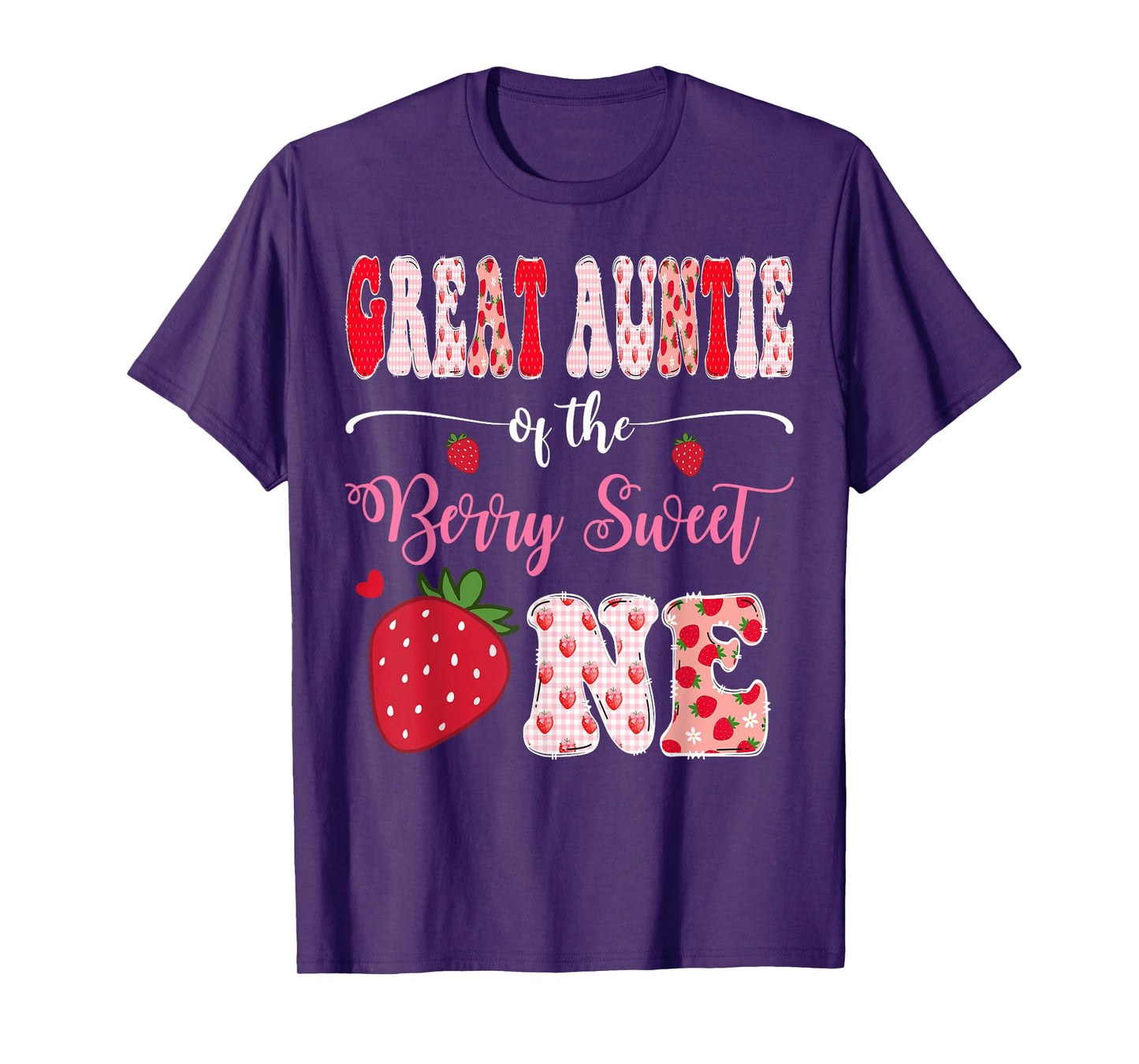 Great Auntie Of The Berry Sweet One 1St Birthday Strawberry T-Shirt