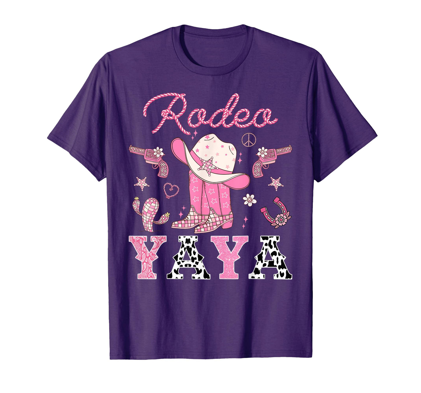 Rodeo Yaya Pink Boots Disco CowGirl Birthday Party T-Shirt