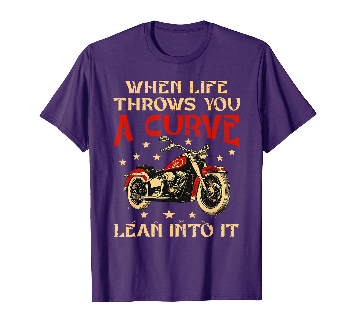 Biker When Life Throws You A Curve Motorcycle Men Women Kids T-Shirt