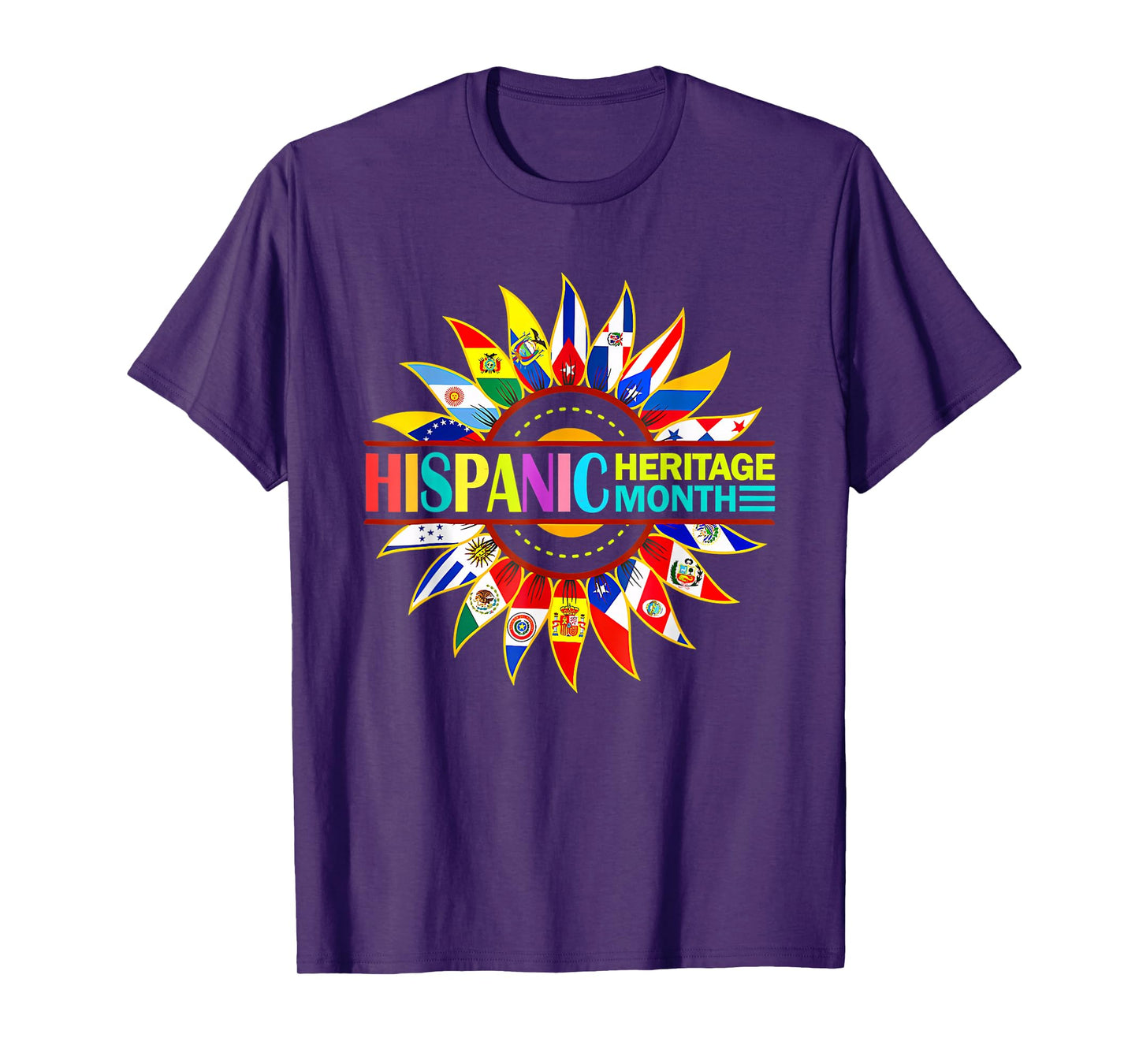 Hispanic Heritage Month All Countries Hispanic Flags Hands T-Shirt