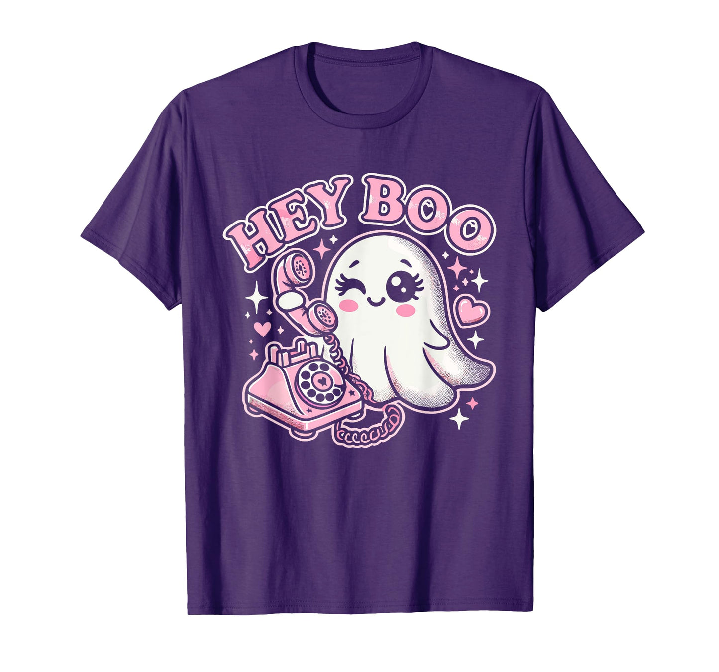 Groovy Hey Boo Cute Ghost Funny Halloween Girls Women Kids T-Shirt