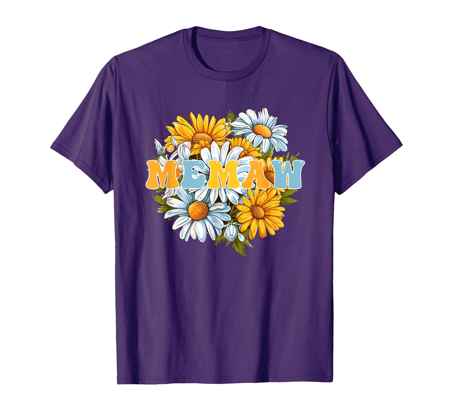 Groovy Memaw Retro Flowers Women Mother's Day Grandma T-Shirt