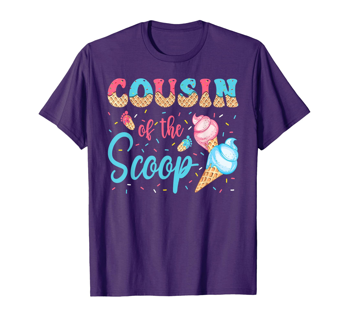 Cousin Of The Scoop Ice Cream Gender Reveal Baby Shower T-Shirt