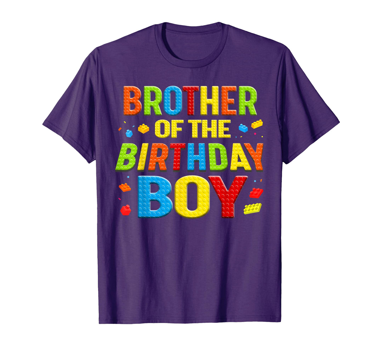 Brother Of The Birthday Boy Building Blocks Birthday Family T-Shirt