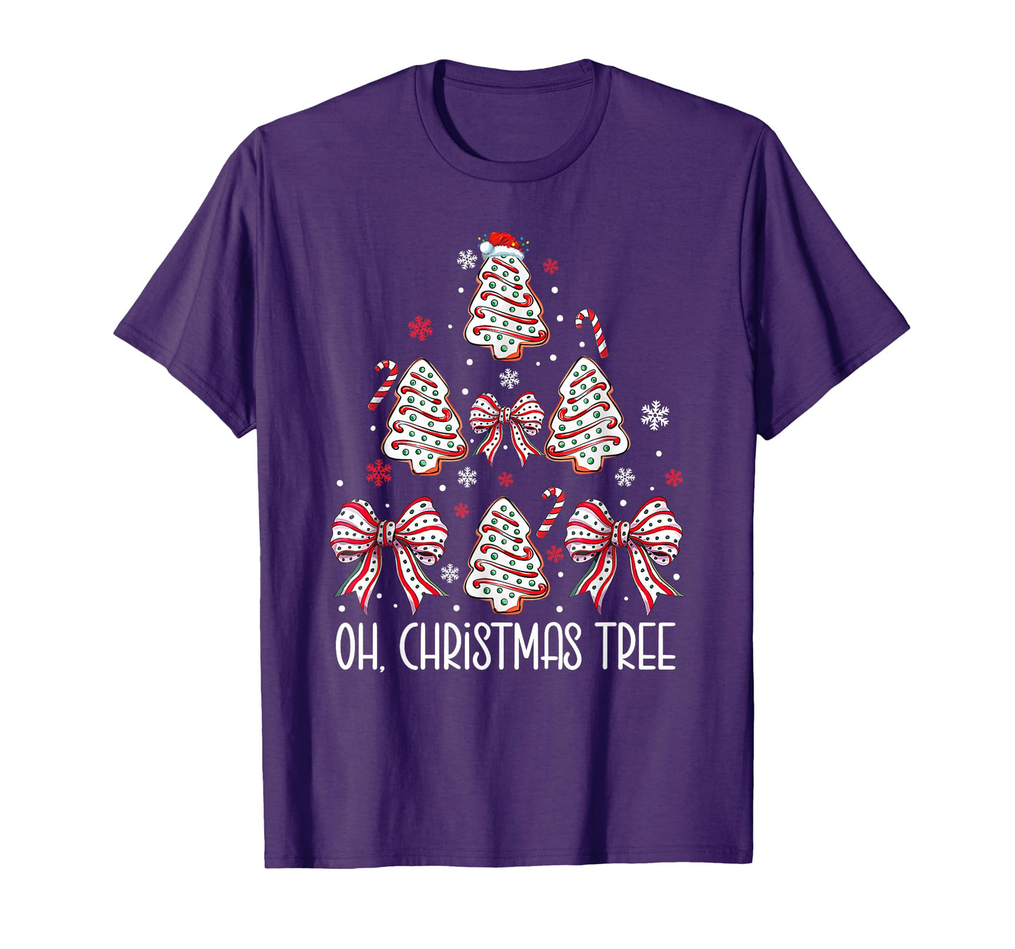 Groovy Oh Christmas Tree Cakes Debbie Becky Jen Cake Lovers T-Shirt