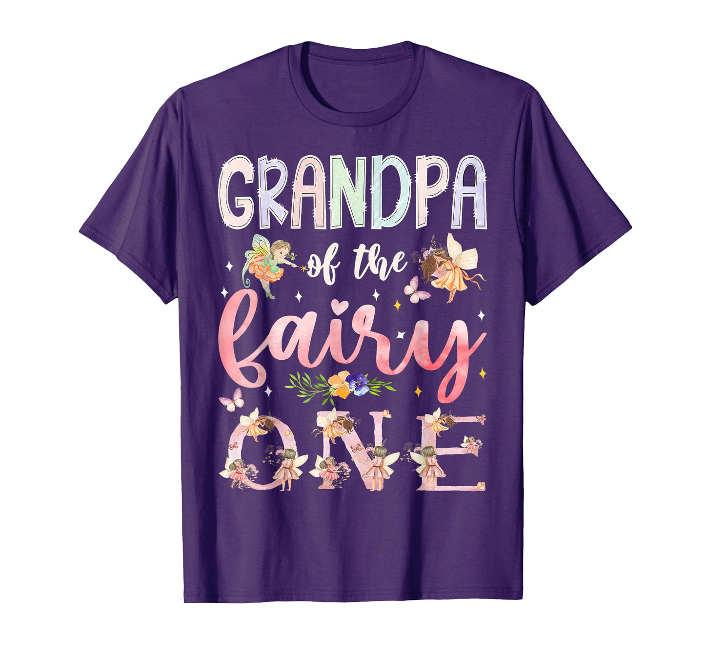 Grandpa Of The Fairy One 1St Birthday Girl Family Matching T-Shirt