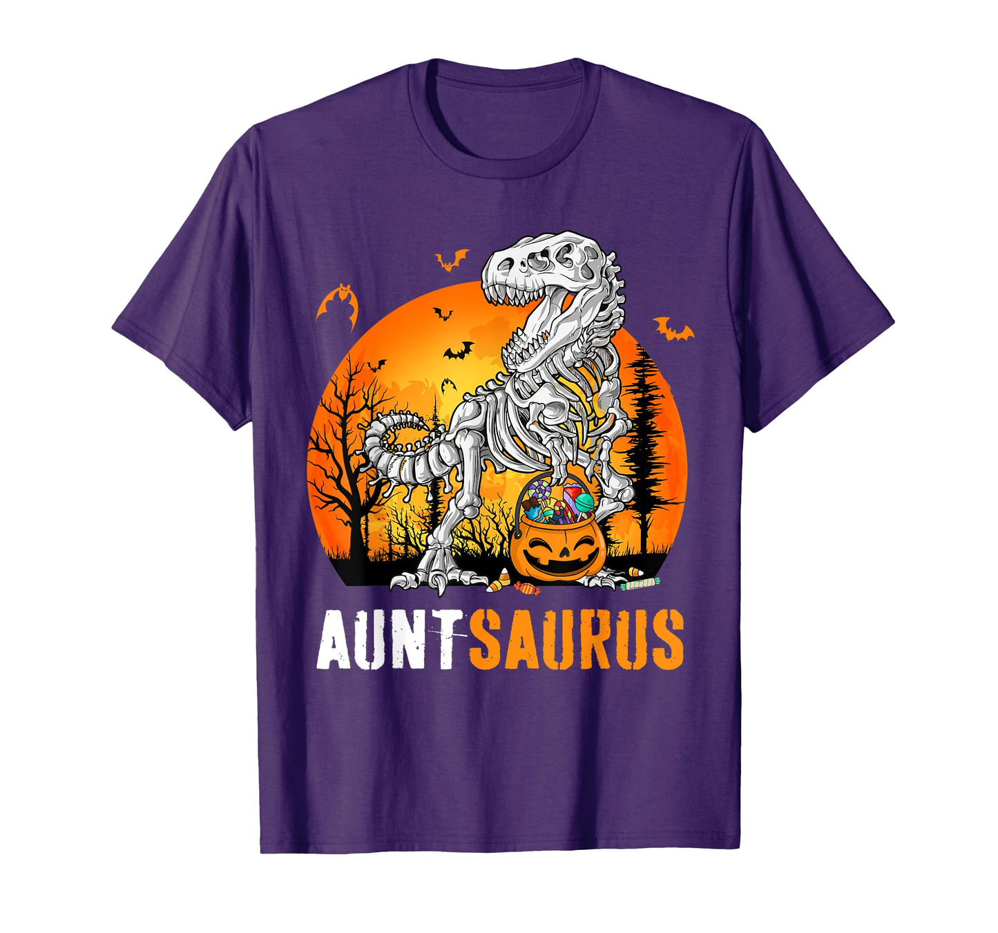 Auntsaurus Dinosaur Skeleton Halloween Aunt Saurus T-Shirt