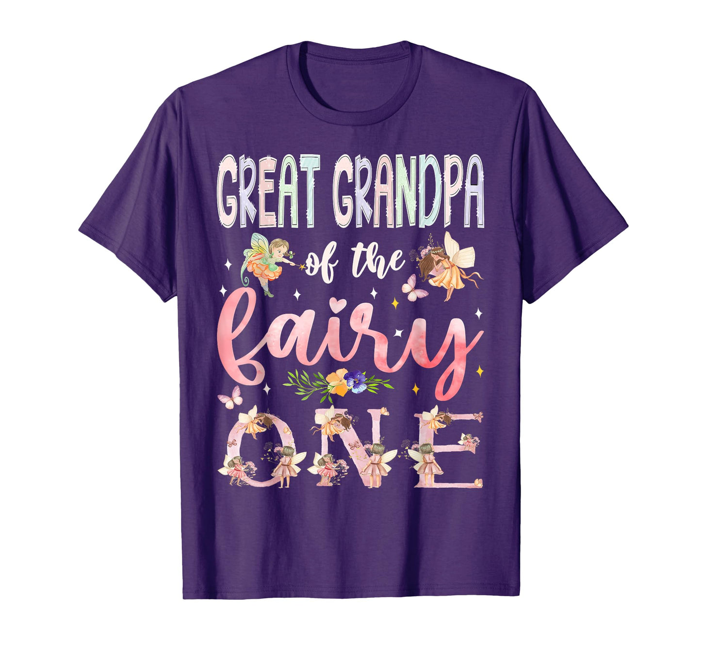 Great Grandpa Of The Fairy One 1St Birthday Girl Matching T-Shirt