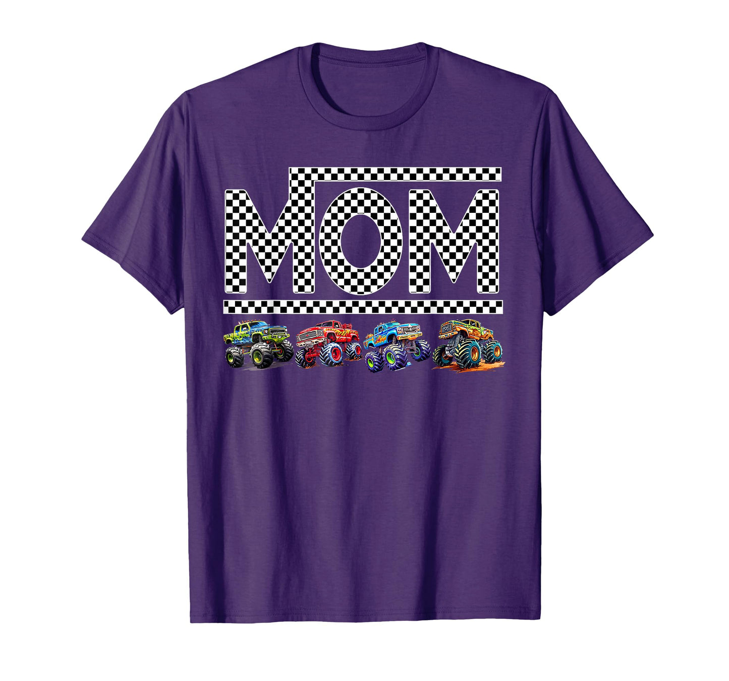 Mom Retro Monster Truck Family Crew Birthday Matching Party T-Shirt