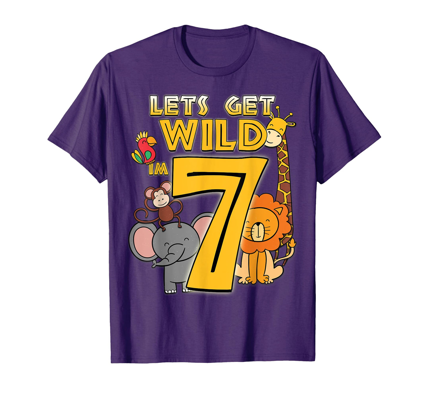 7 Years Old Zoo Animals Safari 7th Birthday Boys Girls T-Shirt