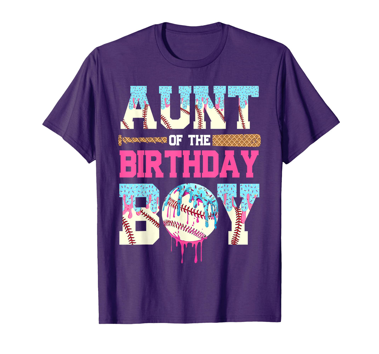 Baseball Family Aunt of The Birthday Boy Baseball Player T-Shirt