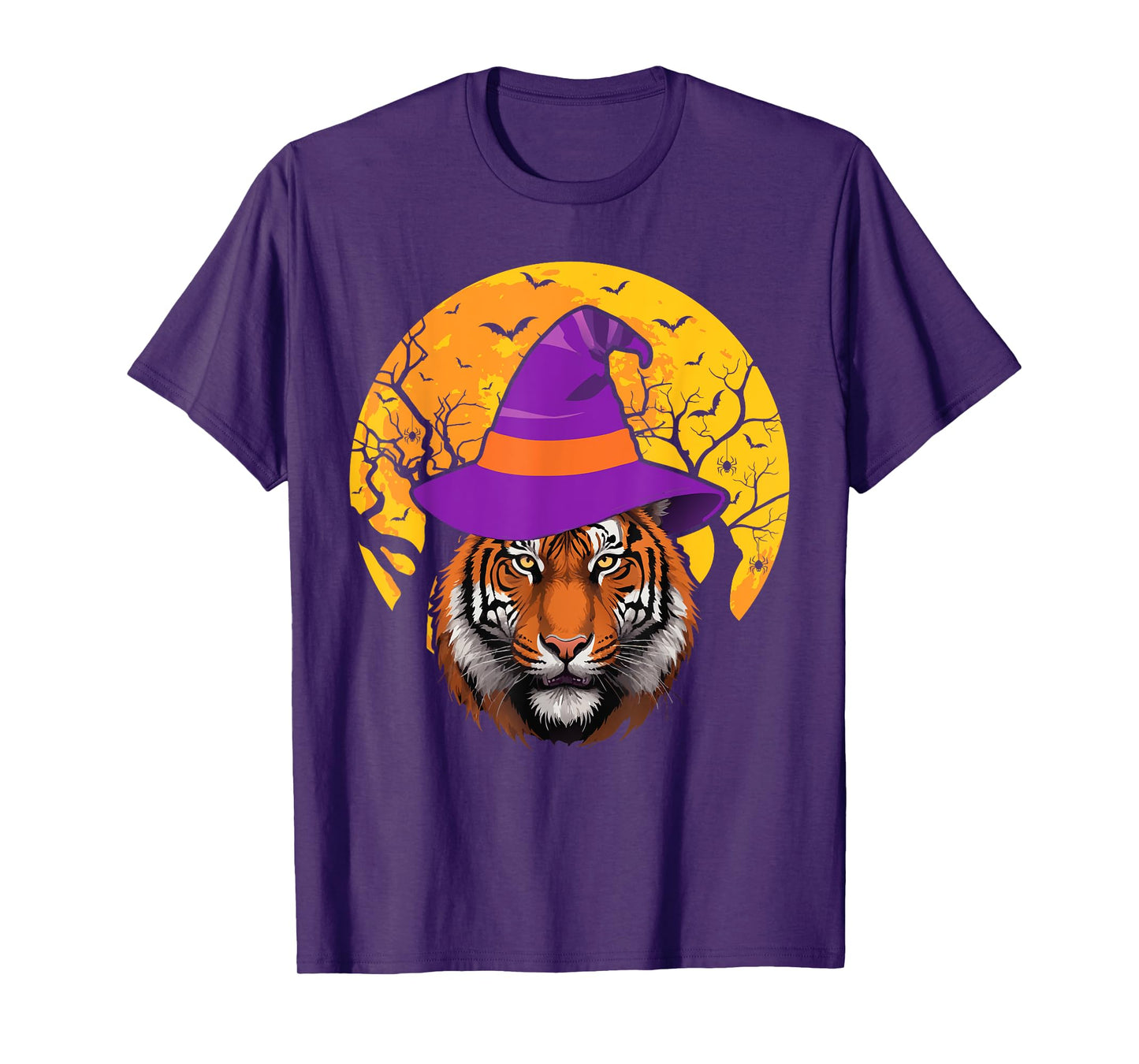 Tiger Witch Hat Funny Halloween Tiger Lover Whisperer T-Shirt