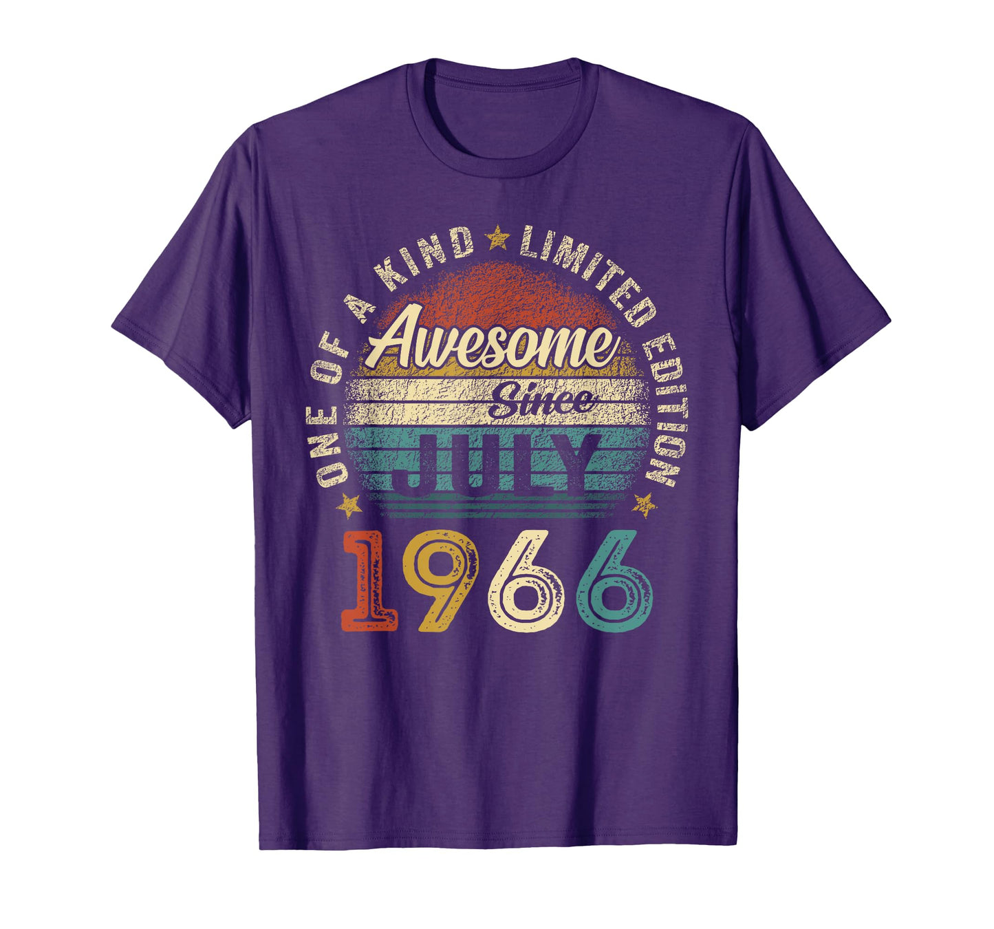 Retro 59 Years Old July 1966 Vintage 59th Birthday Men Women T-Shirt