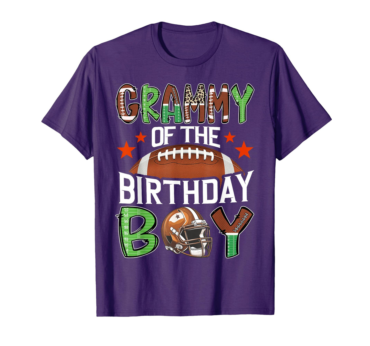 Grammy Of The Birthday Boy Game Day Football T-Shirt