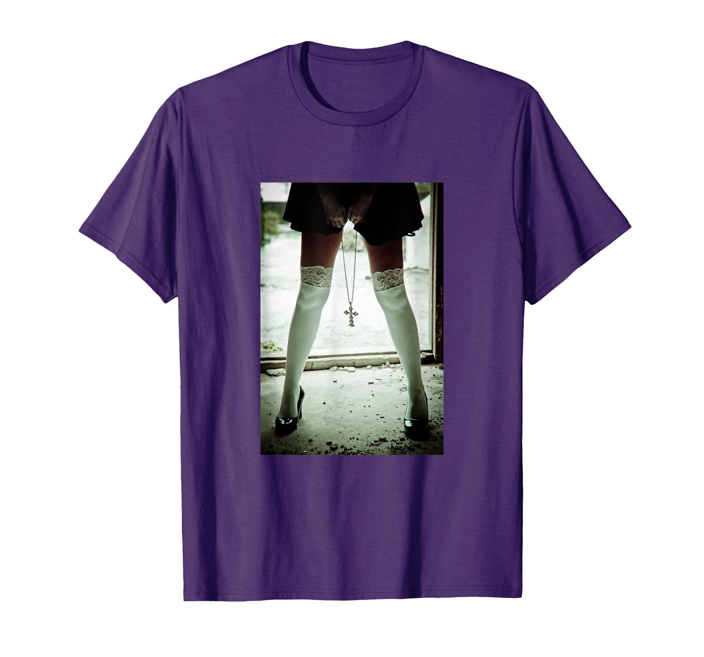 Sexy T-Shirt Sexy Mobile Phone Case Nun in Underwear Cross T-Shirt