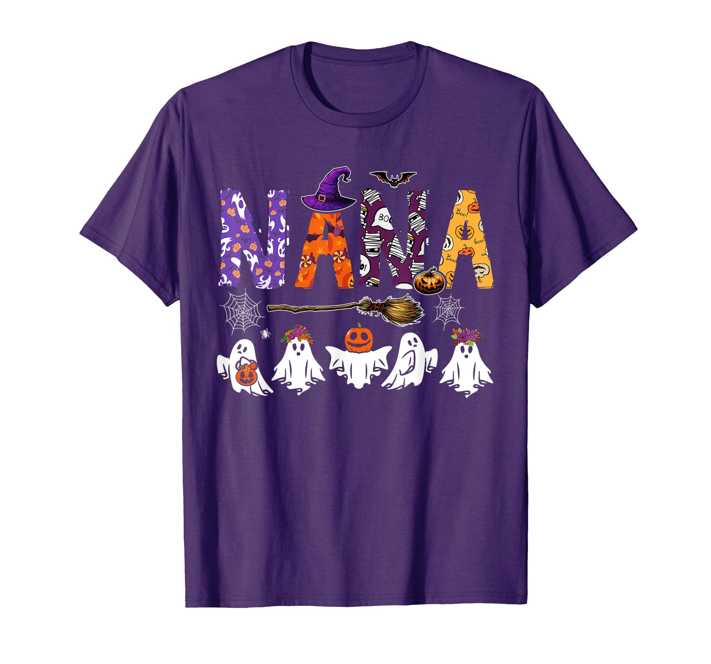 Nana Halloween Boo Ghost Horror Costume Family Funny Party T-Shirt