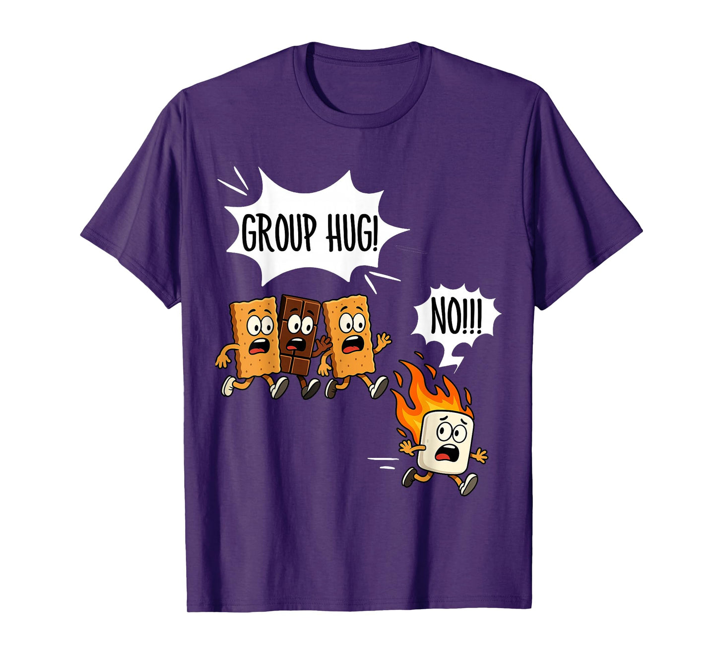 Funny Smores Group Hug Camping Campfire Roasting Marshmallow T-Shirt