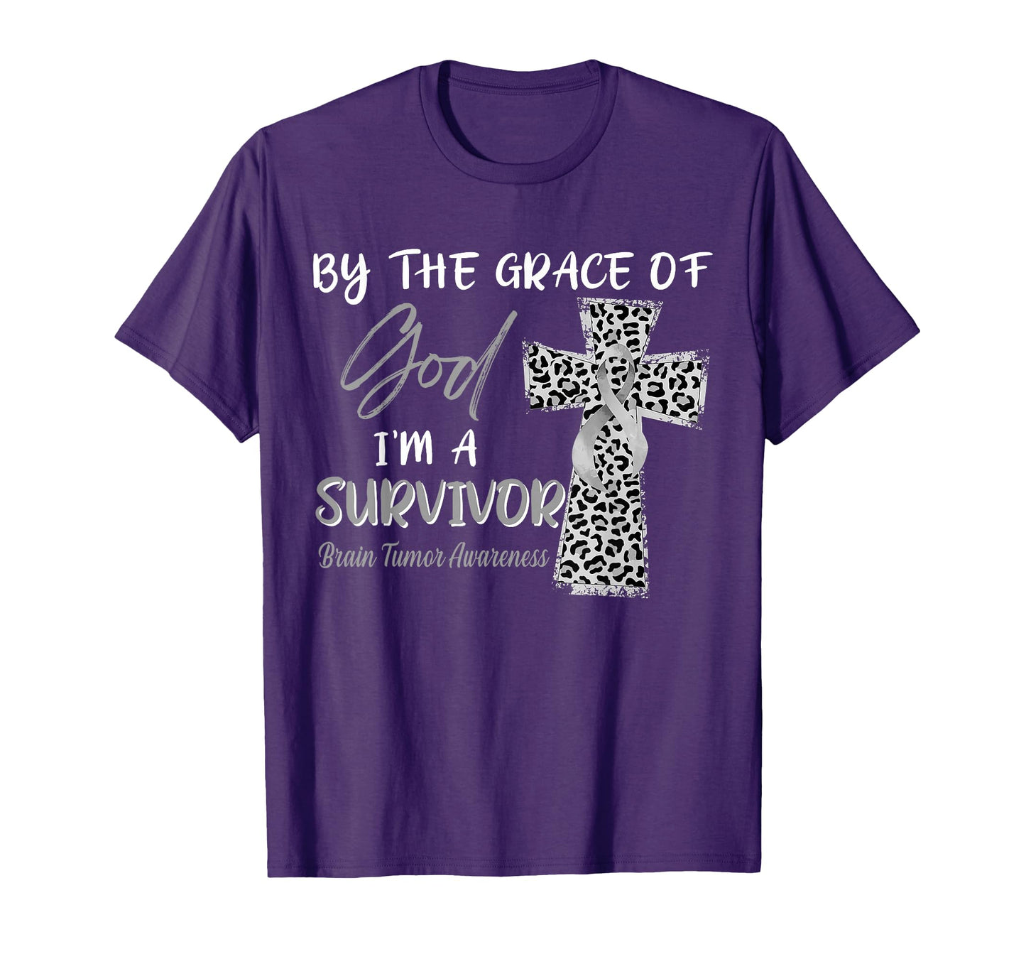 I'm A Survivor Brain Tumor Awareness Grey Ribbon T-Shirt