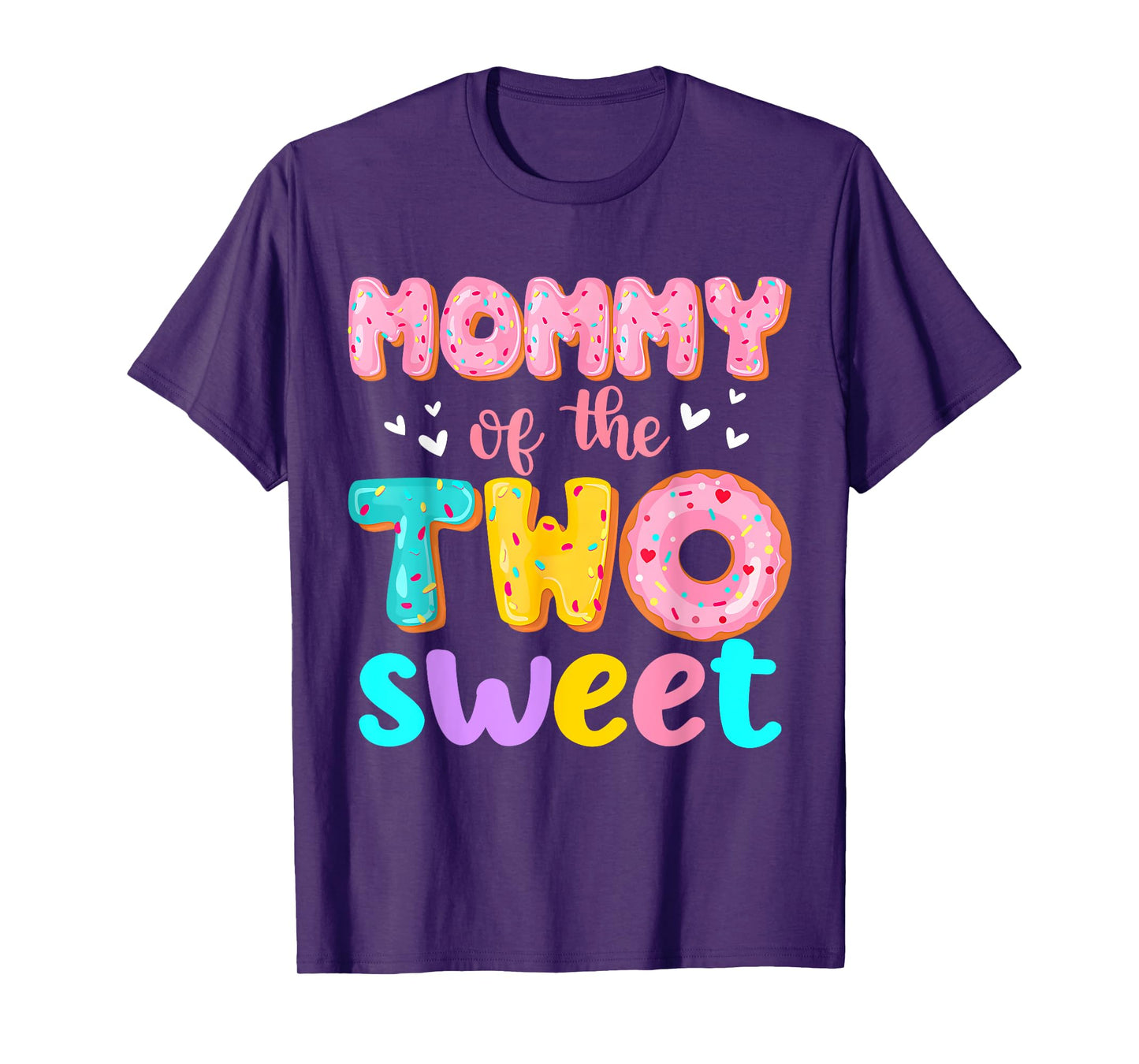Mommy Of The Two Sweet Birthday Girl Donut 2nd Bday Party T-Shirt