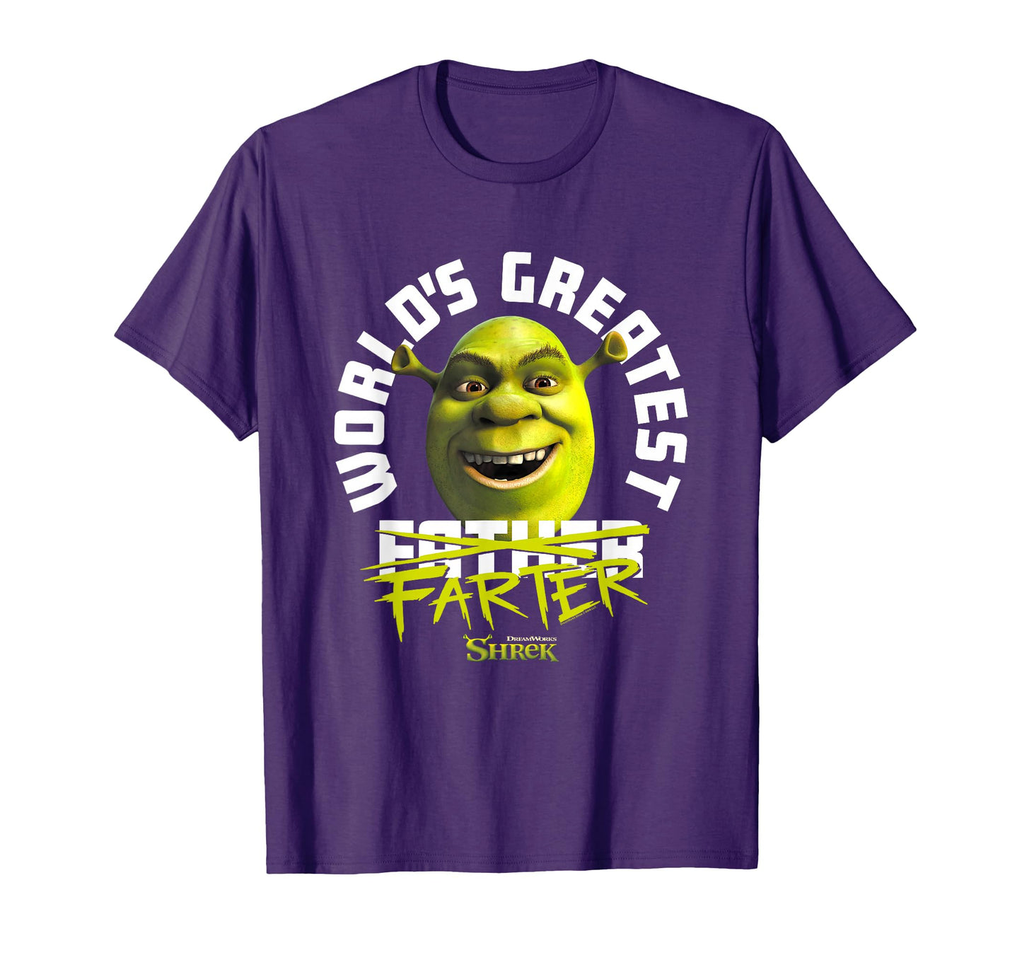 Shrek Father's Day World's Greatest Farter Chest Text Logo T-Shirt