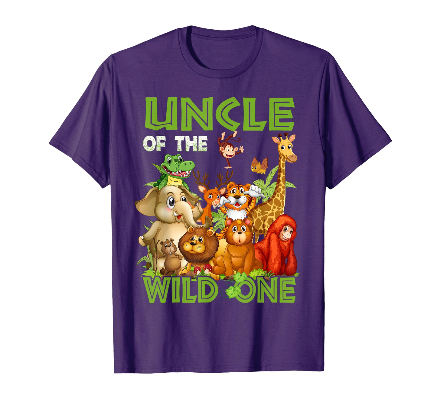 Uncle Of The Wild One Birthday Animal Safari Jungle T-Shirt