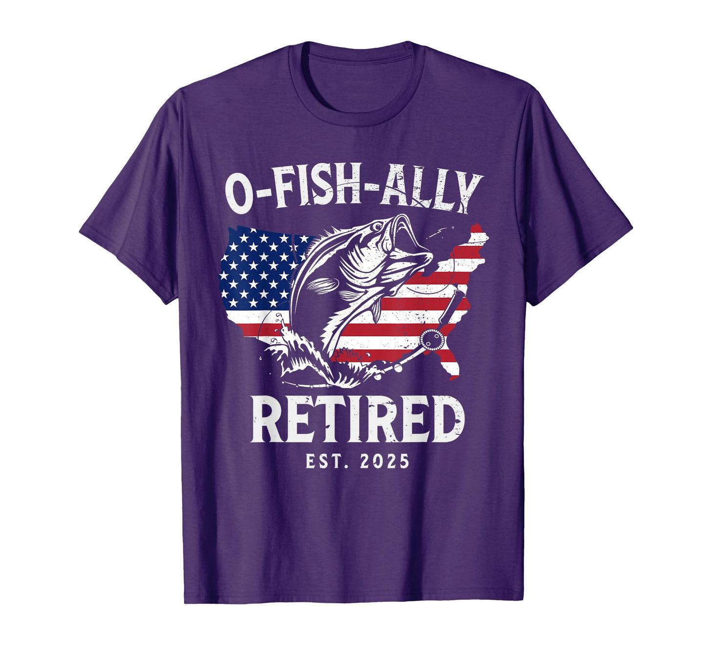 Fisherman Fishing Mens Retirement O-Fish-Ally Retired 2025 T-Shirt