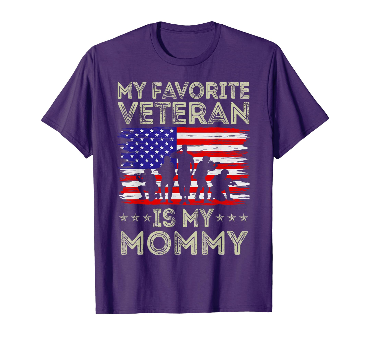 My Favorite Veteran Is My Mommy American Flag Veterans Day T-Shirt