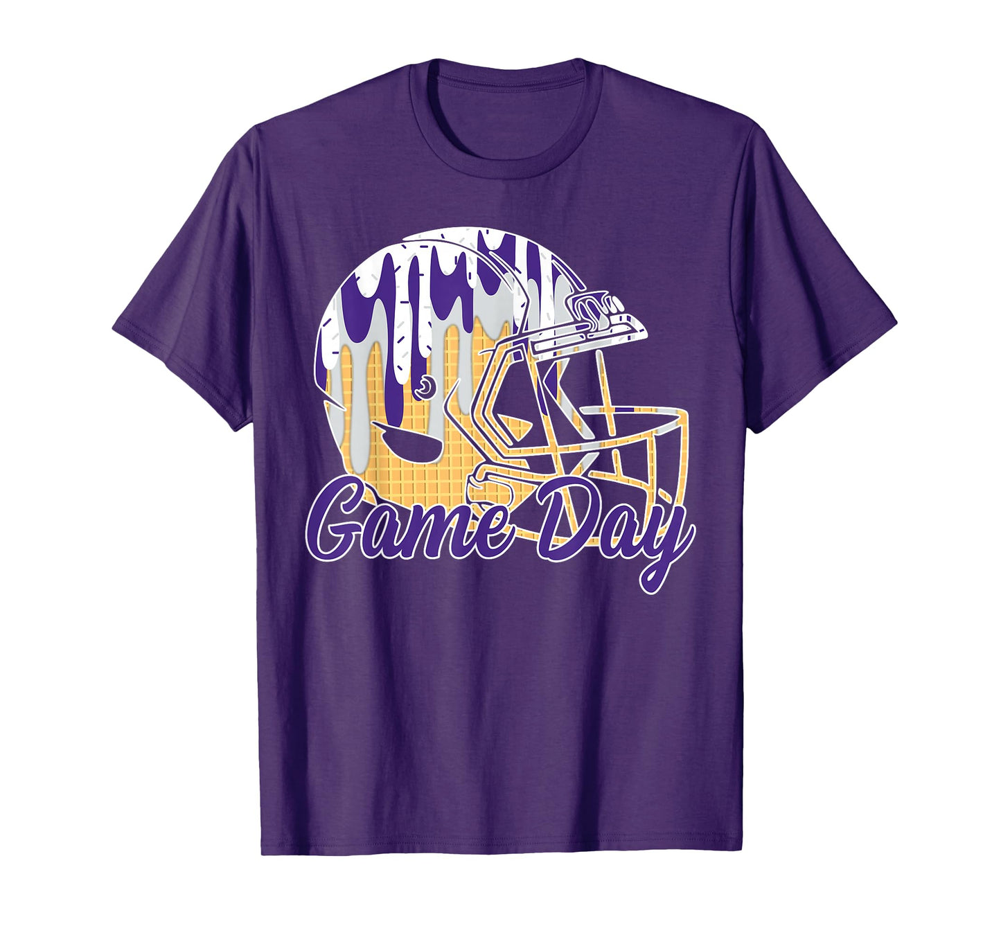 Football Drip Game Day Sports Football Mom Go Cheer Purple T-Shirt
