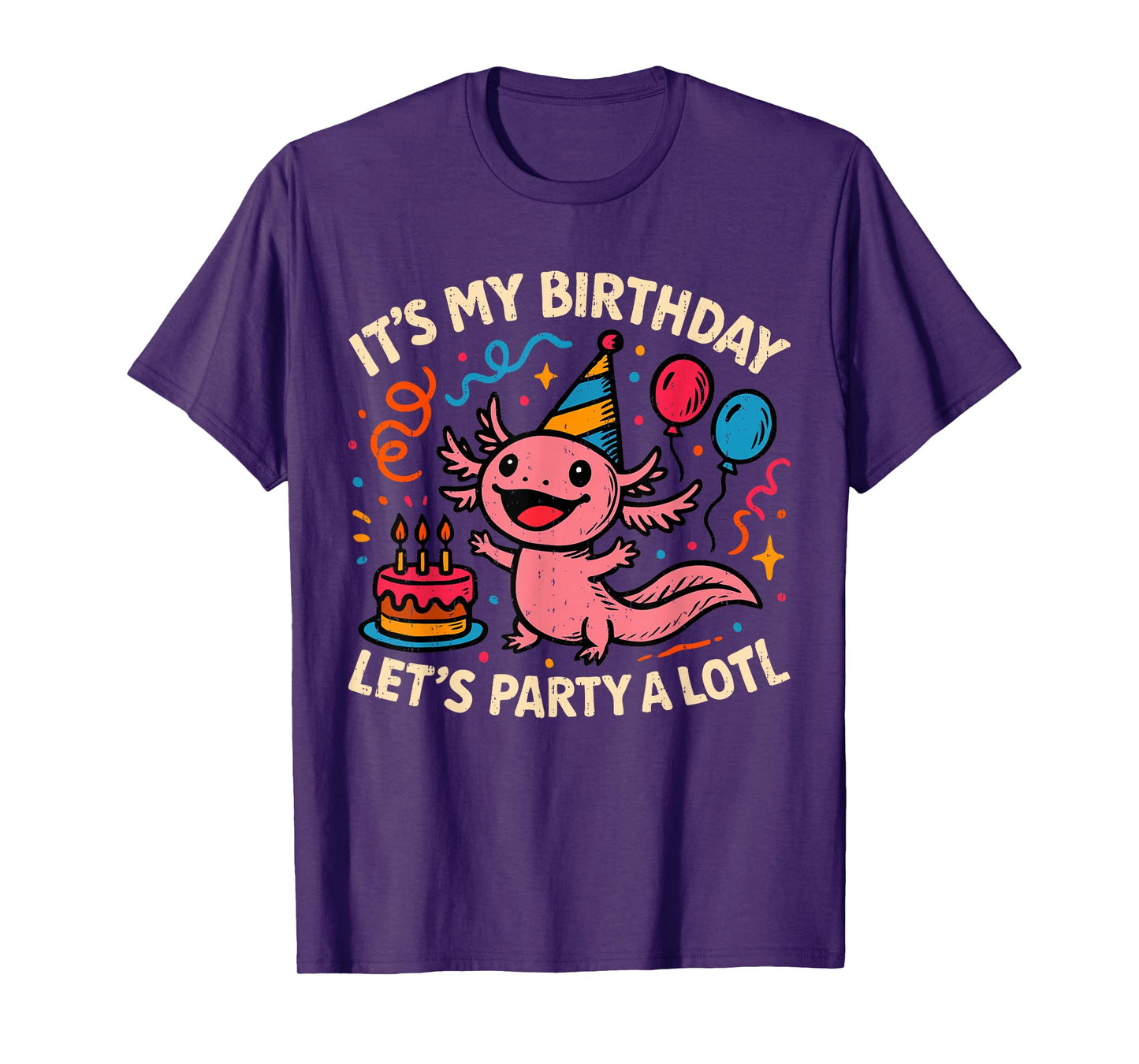 Kawaii It's My Birthday Axolotl Party Animal Lover Axolotls T-Shirt