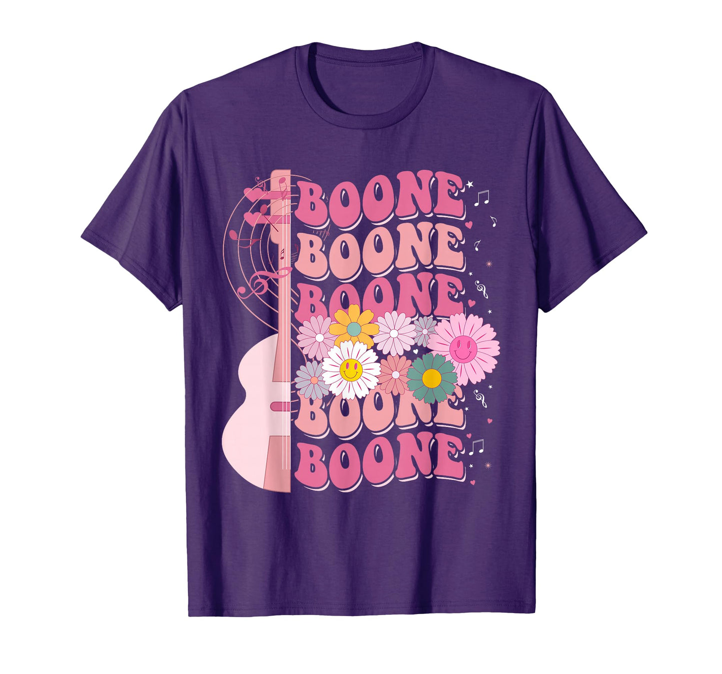 Girl Retro Boone Groovy Flower First Name Personalized 80's T-Shirt