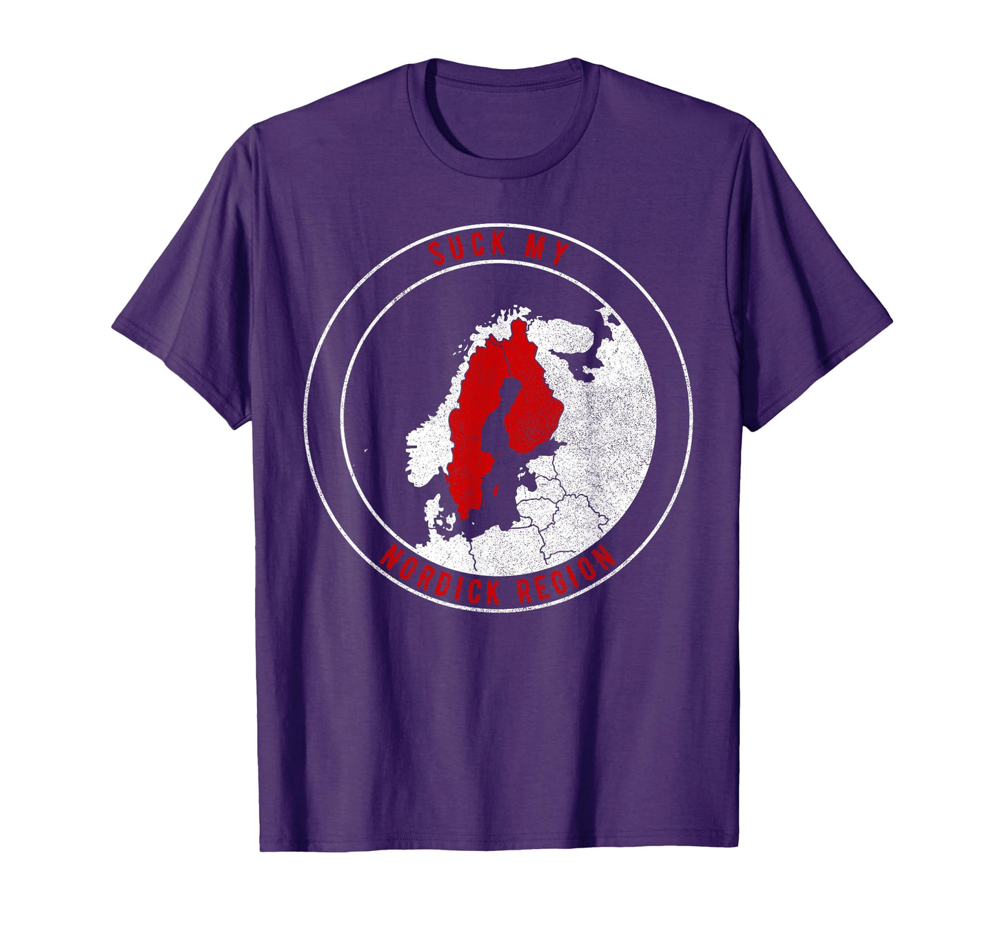 "Suck My NorDick Region" funny Geographic Sweden Finland Map T-Shirt