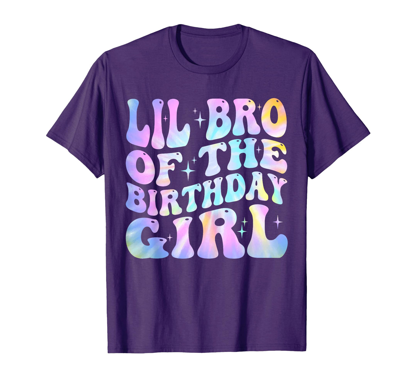 Lil Brother of the Birthday Girl Tie Dye Colorful 1st Bday T-Shirt